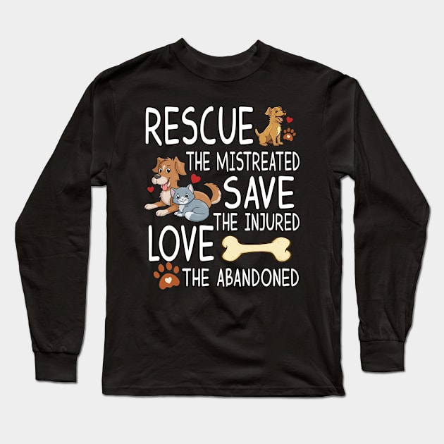 Animal Rights Cruelty Awareness, Cat Dog Rescue, Animal Lover Long Sleeve T-Shirt by thavylanita